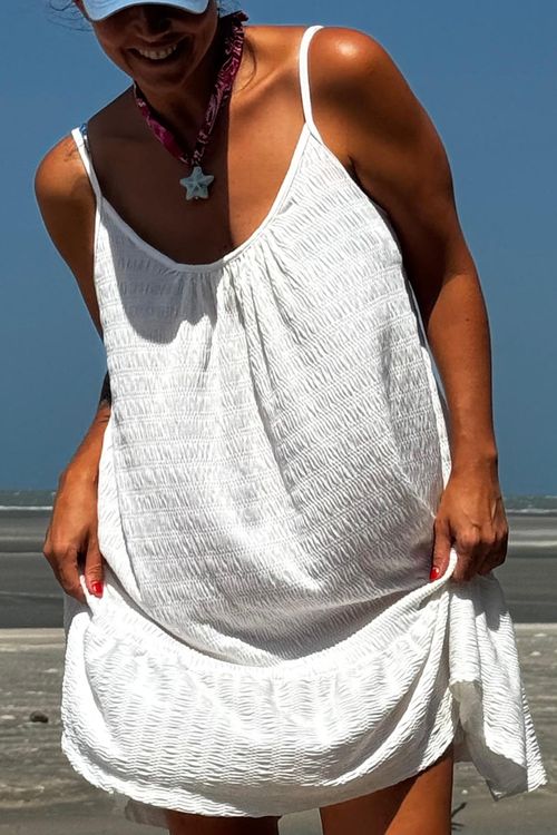 VESTIDO JULI LASTEX BRANCO