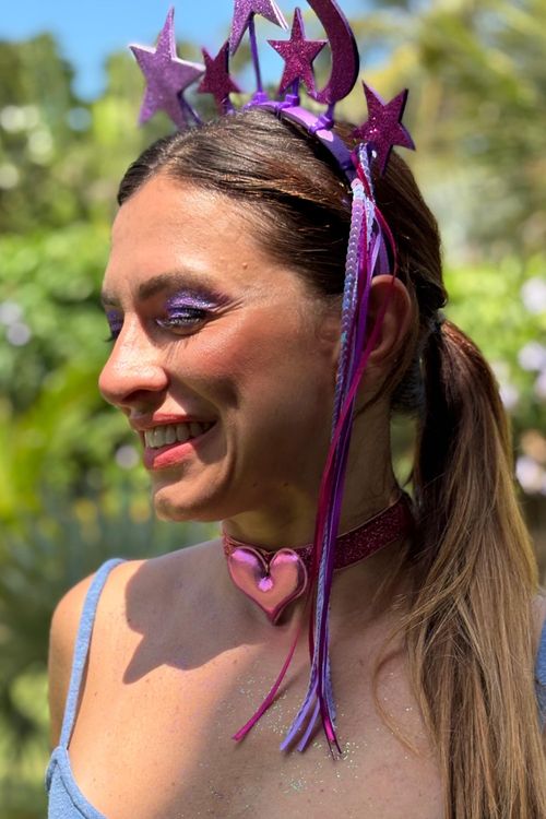 CHOKER CORAÇÃO PINK CARNAVAL