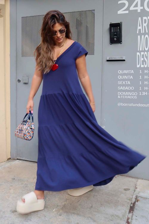 VESTIDO NINA CORAÇÃO AZUL MARINHO