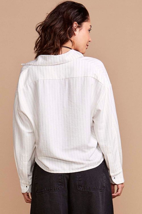 CAMISA RISCA DE GIZ BRANCA