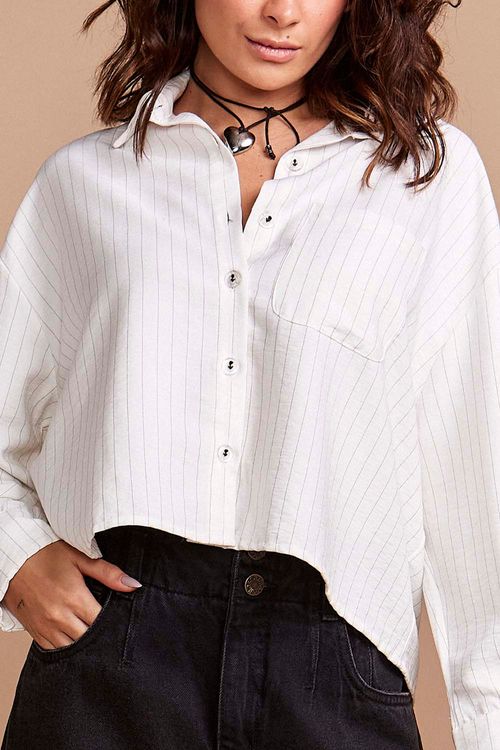CAMISA RISCA DE GIZ BRANCA