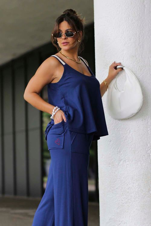 CALÇA LUNA MOLETOM AZUL MARINHO