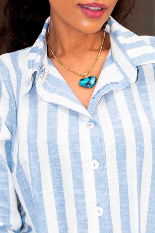 CAMISA TARSILA LISTRADA AZUL