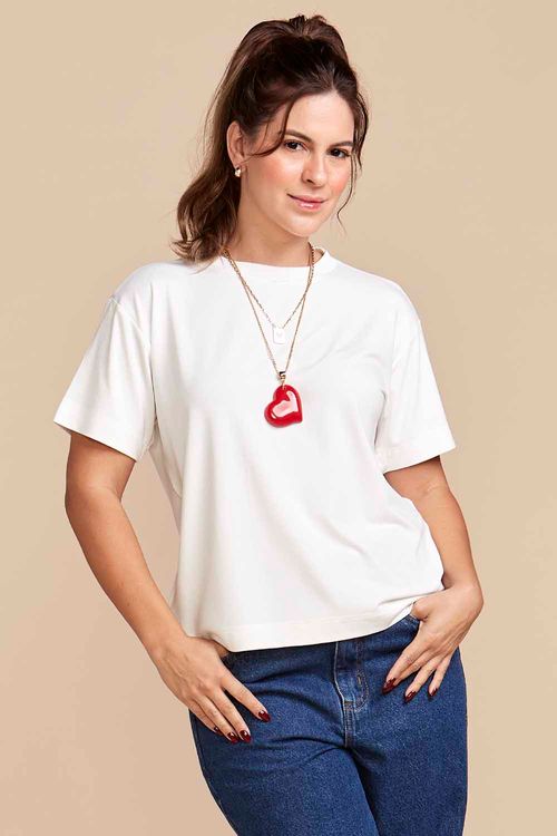 CAMISETA CLÁSSICA BÁSICA  OFF WHITE