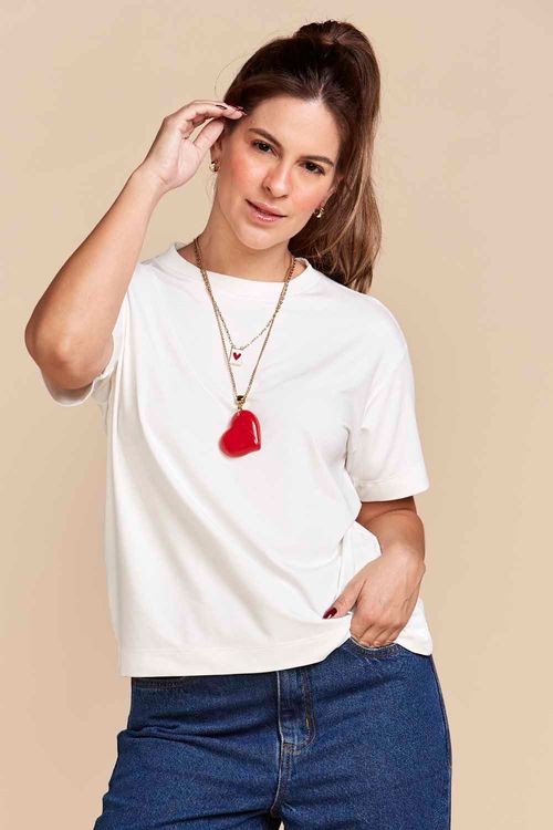 CAMISETA CLÁSSICA BÁSICA  OFF WHITE