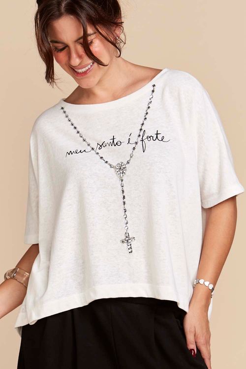 CAMISETA MAYA SANTO FORTE BORDADO