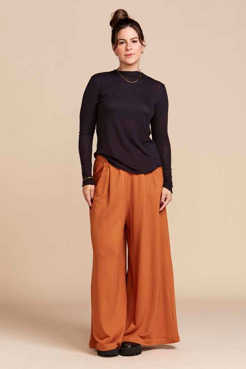 CALÇA PANTALONA MOLETOM CARAMELO