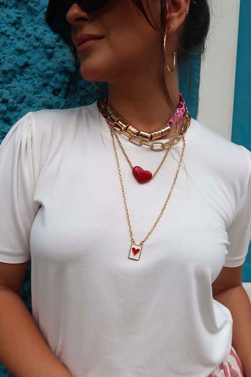 CHOKER AMOR MINI CORAÇÃO VERMELHO