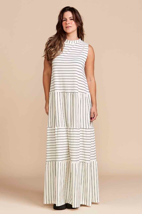 VESTIDO NINA LONGO LISTRADO