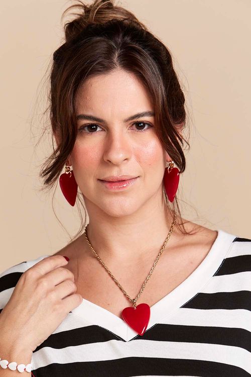 BRINCO CORACÃO RESINA VERMELHO