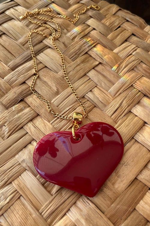 COLAR CORAÇÃO VERMELHO AMOUR