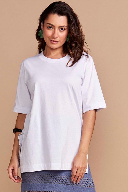 CAMISETA OVERSIZED ALGODÃO BRANCA
