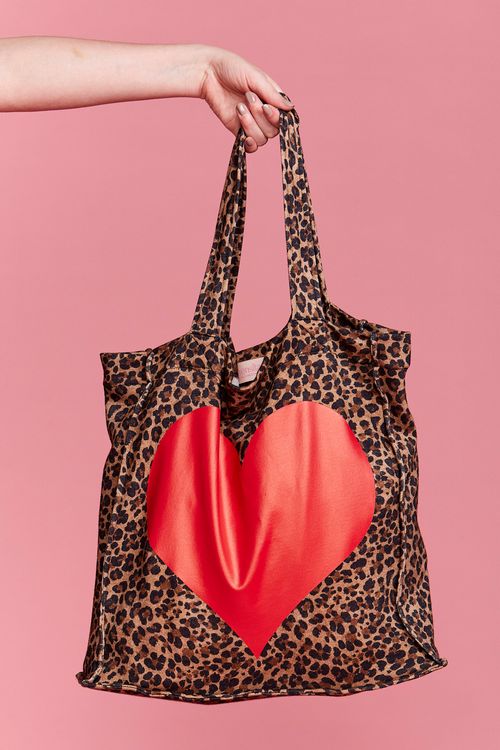 BOLSA CORAÇÃO ANIMAL PRINT