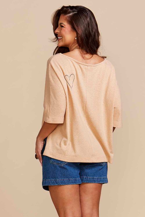 CAMISETA YARA TRICOT BEGE