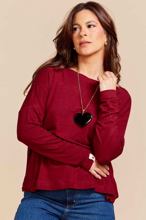 CAMISETA CONSUELO VINHO MANGA LONGA