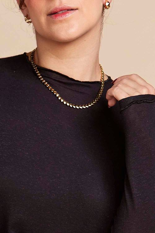 COLAR CORAÇÕES HEMATITA DOURADO