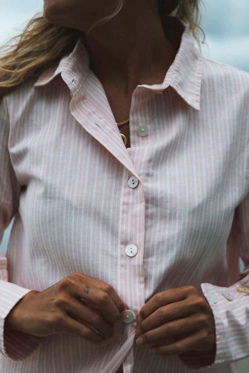 CAMISA CHIARA LISTRADA ROSA