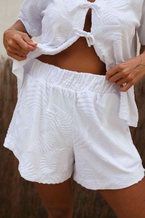 SHORT HELO ATOALHADO BRANCO