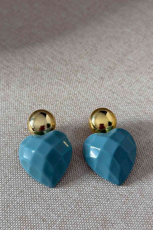 BRINCO CORAÇÃO SEXTAVADO RESINA AZUL