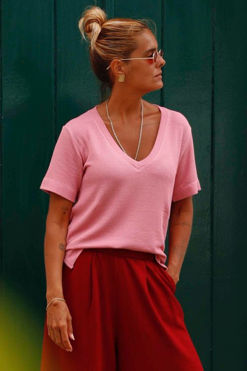 CAMISETA LIVIA TRICOT ROSA
