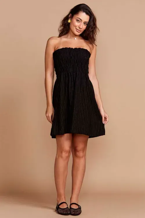 VESTIDO RISCA DE GIZ PRETO