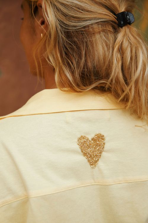 CAMISETA POLO ALGODÃO AMARELA