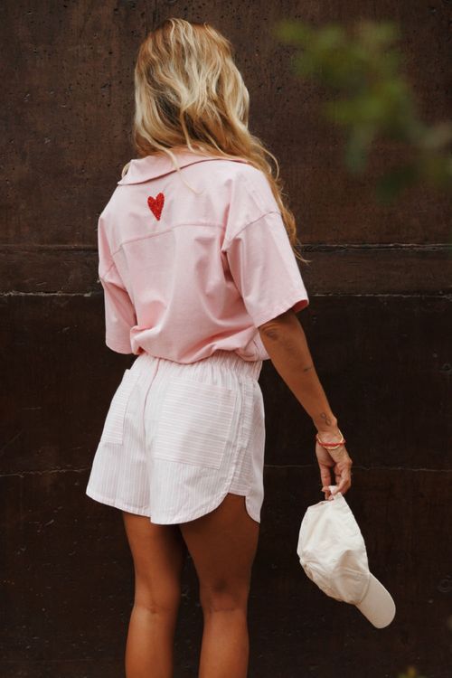 CAMISETA POLO ALGODÃO ROSA