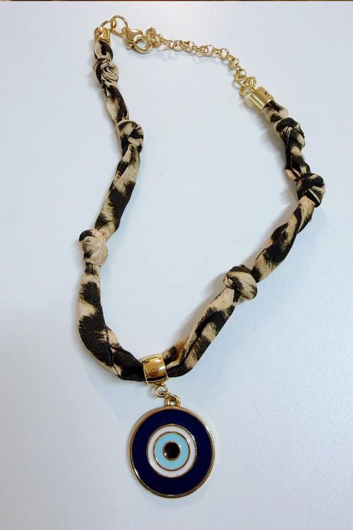COLAR OLHO GREGO ANIMAL PRINT