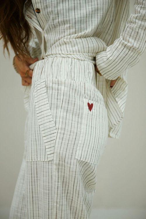 CALÇA RETA CELINE LISTRADA