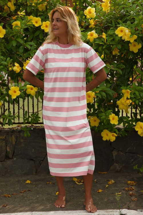 VESTIDO LAILA LISTRADO ROSA