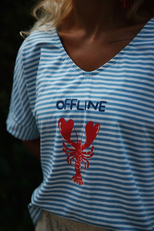 CAMISETA LAGOSTA LISTRADA